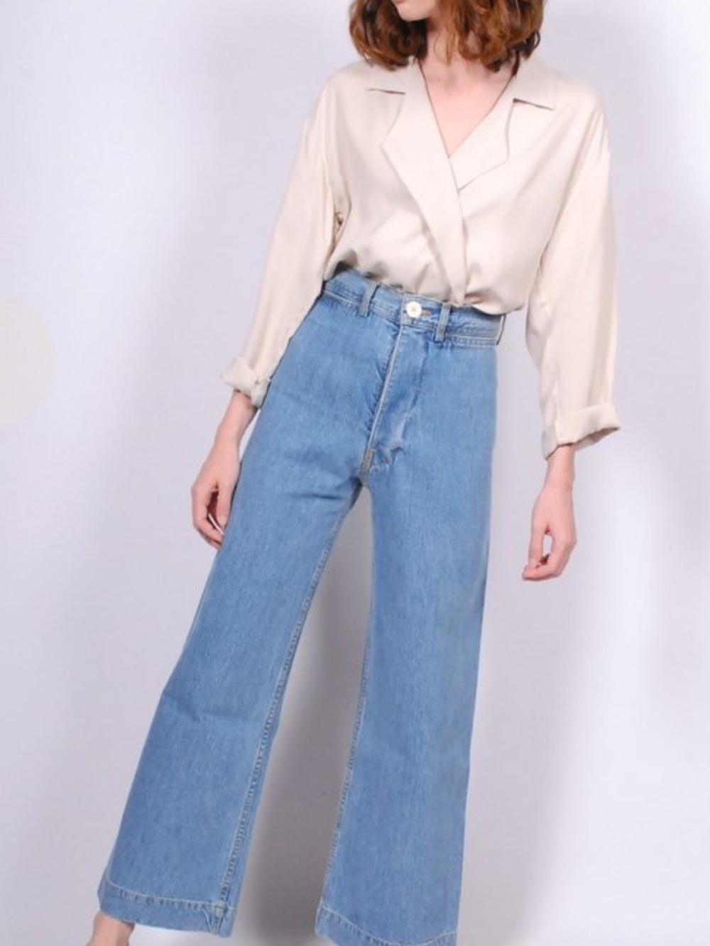 Jesse Kamm Light Blue Wide-Leg Jeans